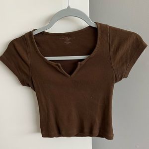 Brandy Melville Richie Cropped Ribbed Top Women